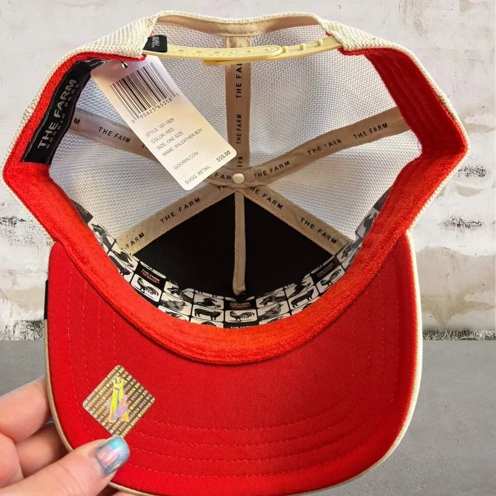 Goorin Bros $55 Faux Leather Rottweiler Bad Boy Trucker Hat NWT